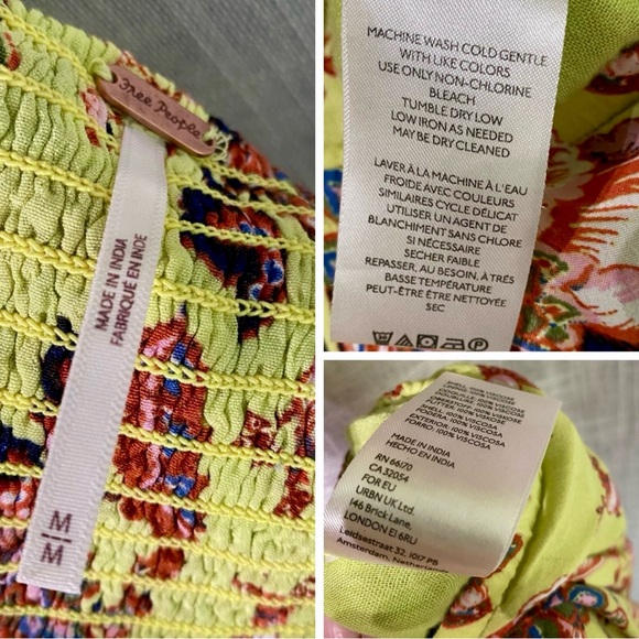 FREE PEOPLE Bali Citrus Skies Paisley Ruched
Halter Neck Flowy Jumpsuit - Picture 8 of 13